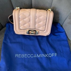 Blush pink Rebecca Minkoff mini crossbody bag